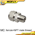 Nitrogênio Propano gás ss conector macho 1/2 &quot;npt fêmea x 1/2&quot; npt fêmea